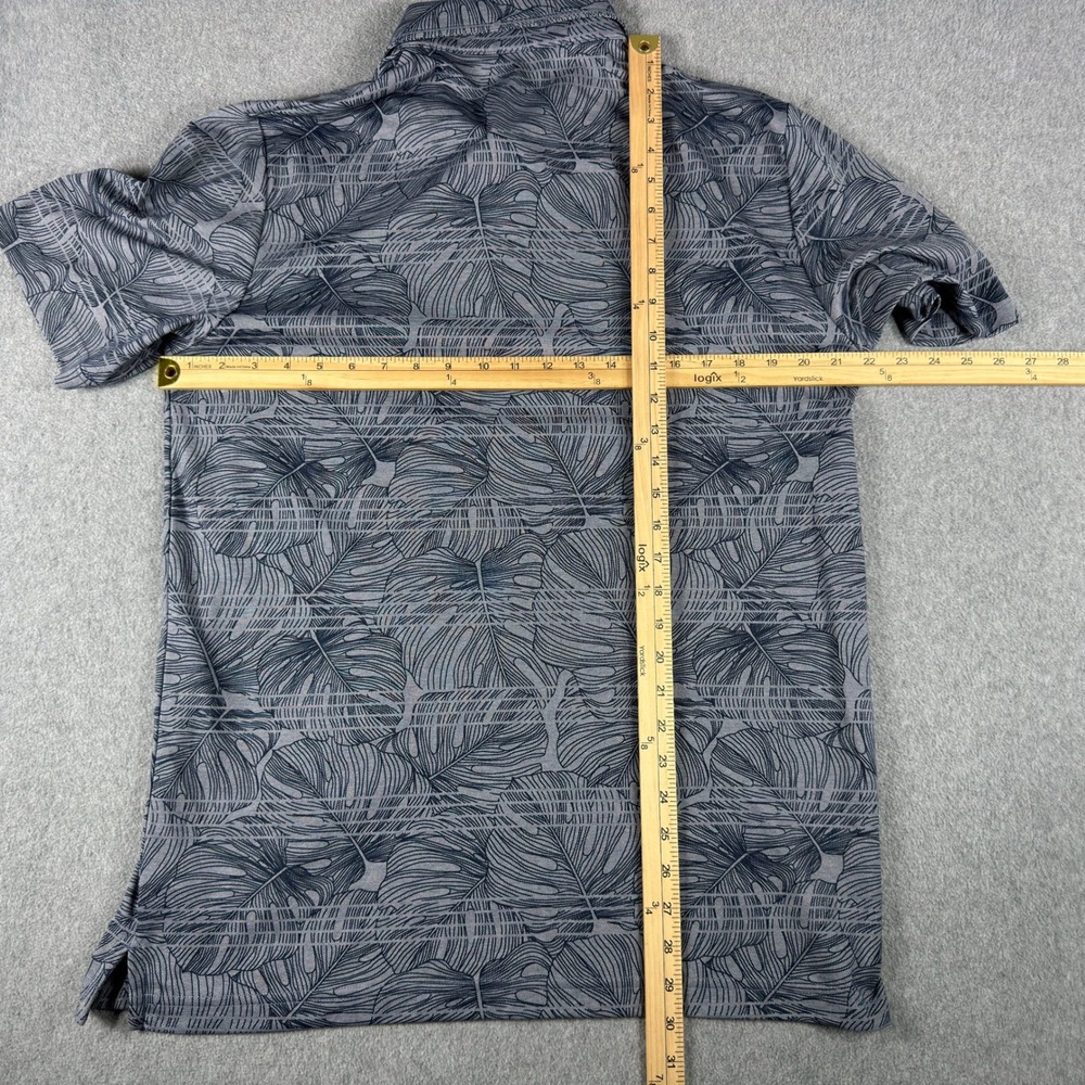 Travis Mathew Polo Shirt Mens L Blue Navy Floral Performance Pima Cotton - Picture 4 of 6